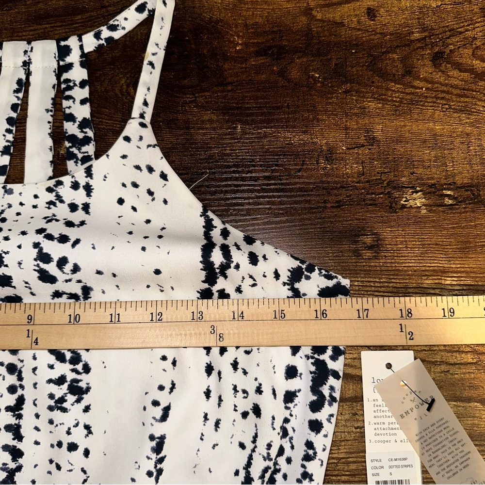 NWT Cooper & Ella White Black Rosie Dotted Stripes Mini Dress - Picture 11 of 13